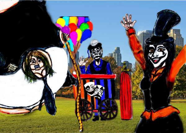 Comedy and Tragedy's Balloon Stand with Eva Comedy and Tragedy's Balloon Stand with Eva